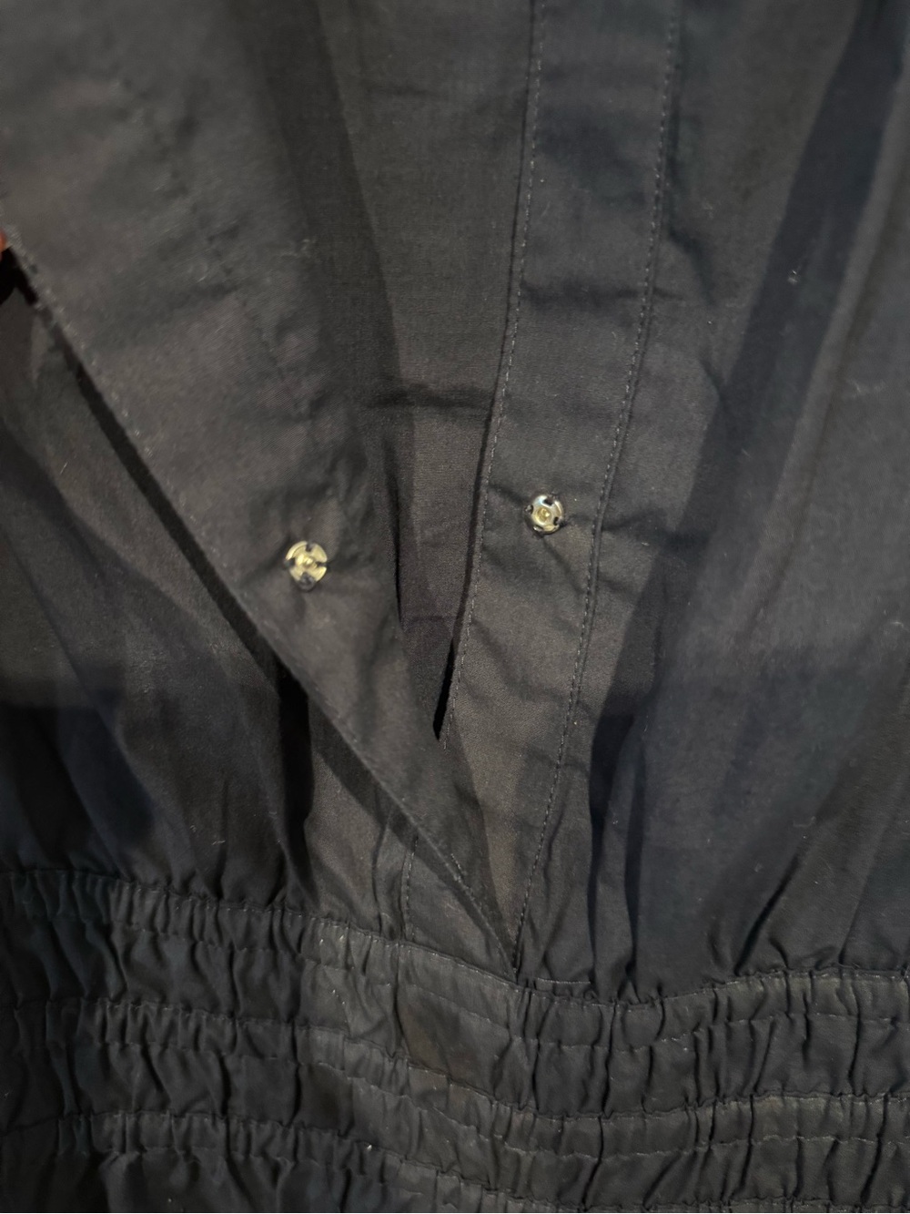 Quince Navy Puff-Sleeve Tiered Maxi Dress - Picture 3 of 7